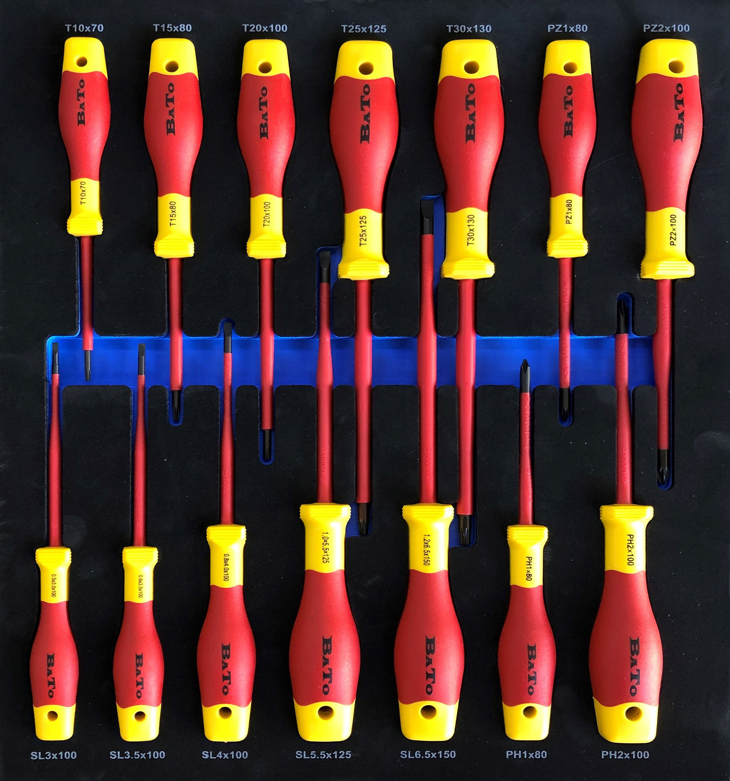 BATO VDE 1000V Screw driver set slot/Ph/Pz/torx. EVA 2/3.